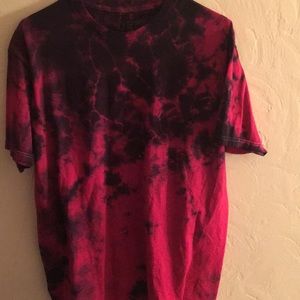 Red and black tie-dyed shirt